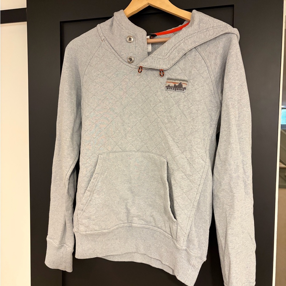 Patagonia Light Gray Quilted Men's Hoodie - XS